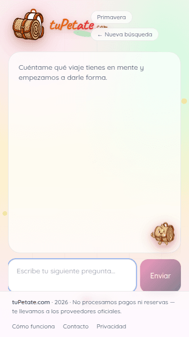 Versión móvil del chat con la conversación a pantalla completa